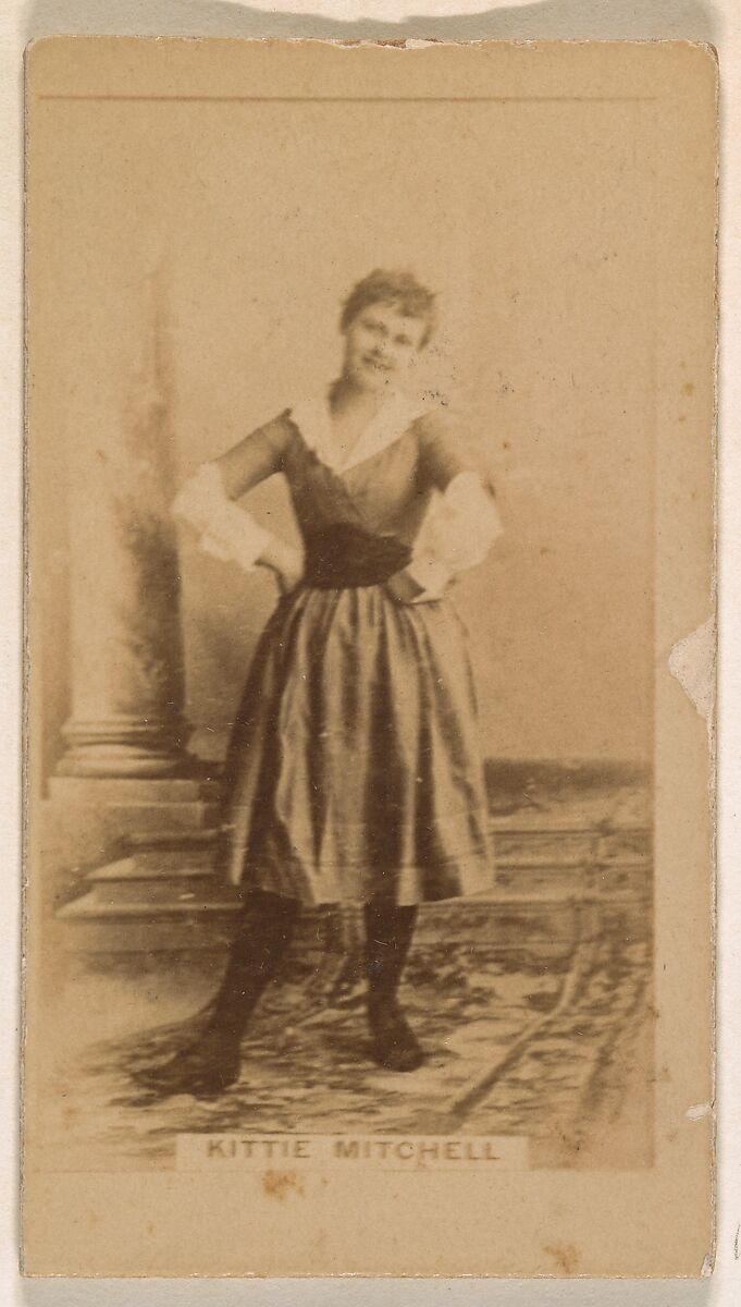 Kittie Mitchell, from the Actresses series (N245) issued by Kinney Brothers to promote Sweet Caporal Cigarettes, Issued by Kinney Brothers Tobacco Company, Albumen photograph 