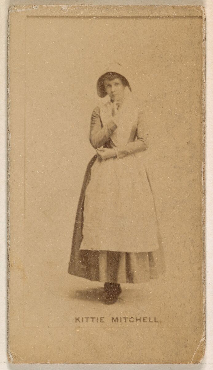 Kittie Mitchell, from the Actresses series (N245) issued by Kinney Brothers to promote Sweet Caporal Cigarettes, Issued by Kinney Brothers Tobacco Company, Albumen photograph 