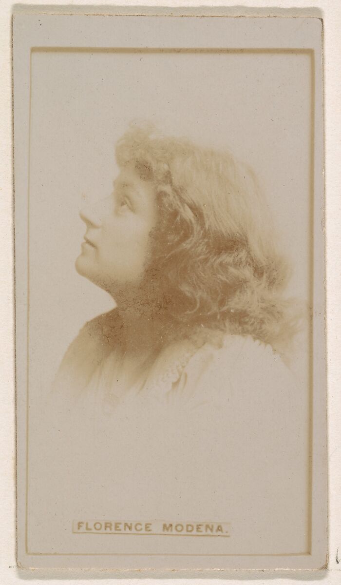 Florence Modena, from the Actresses series (N245) issued by Kinney Brothers to promote Sweet Caporal Cigarettes, Issued by Kinney Brothers Tobacco Company, Albumen photograph 