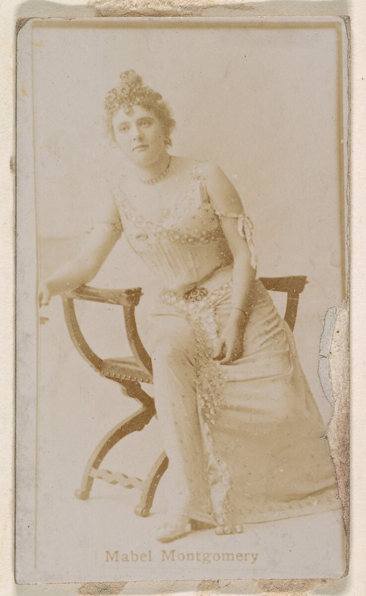 Mabel Montgomery, from the Actresses series (N245) issued by Kinney Brothers to promote Sweet Caporal Cigarettes, Issued by Kinney Brothers Tobacco Company, Albumen photograph 