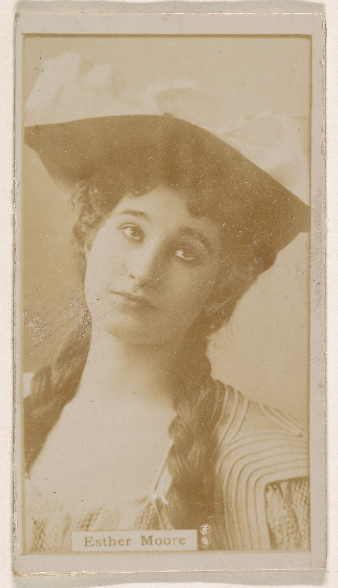 Esther Moore, from the Actresses series (N245) issued by Kinney Brothers to promote Sweet Caporal Cigarettes, Issued by Kinney Brothers Tobacco Company, Albumen photograph 