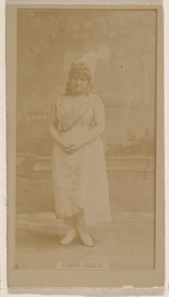 Laura Moore, from the Actresses series (N245) issued by Kinney Brothers to promote Sweet Caporal Cigarettes, Issued by Kinney Brothers Tobacco Company, Albumen photograph 