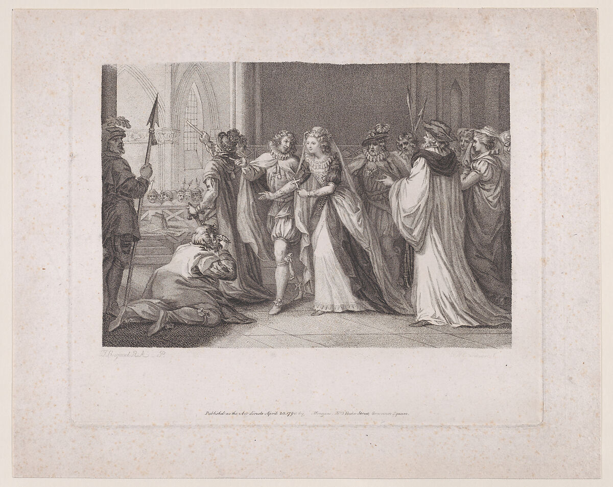 Mary, Queen of Scots going to the place of execution, William Nelson Gardiner (British, Dublin 1766–1814 London), Stipple engraving; proof 