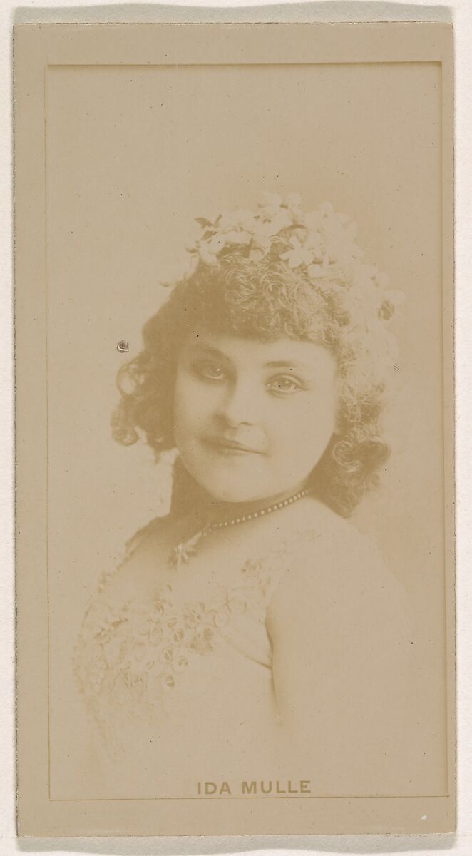 Ida Mulle, from the Actresses series (N245) issued by Kinney Brothers to promote Sweet Caporal Cigarettes, Issued by Kinney Brothers Tobacco Company, Albumen photograph 