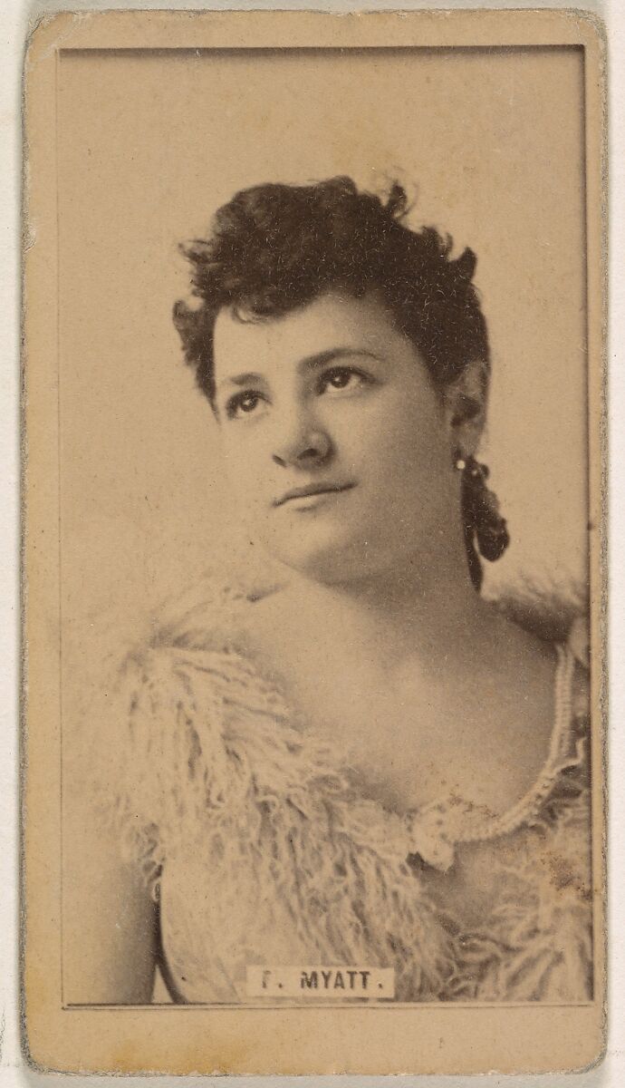 Miss Myatt, from the Actresses series (N245) issued by Kinney Brothers to promote Sweet Caporal Cigarettes, Issued by Kinney Brothers Tobacco Company, Albumen photograph 