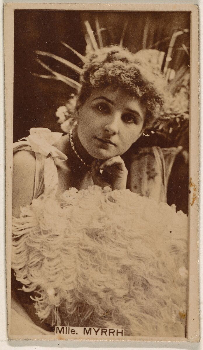 Mlle. Myrrh, from the Actresses series (N245) issued by Kinney Brothers to promote Sweet Caporal Cigarettes, Issued by Kinney Brothers Tobacco Company, Albumen photograph 