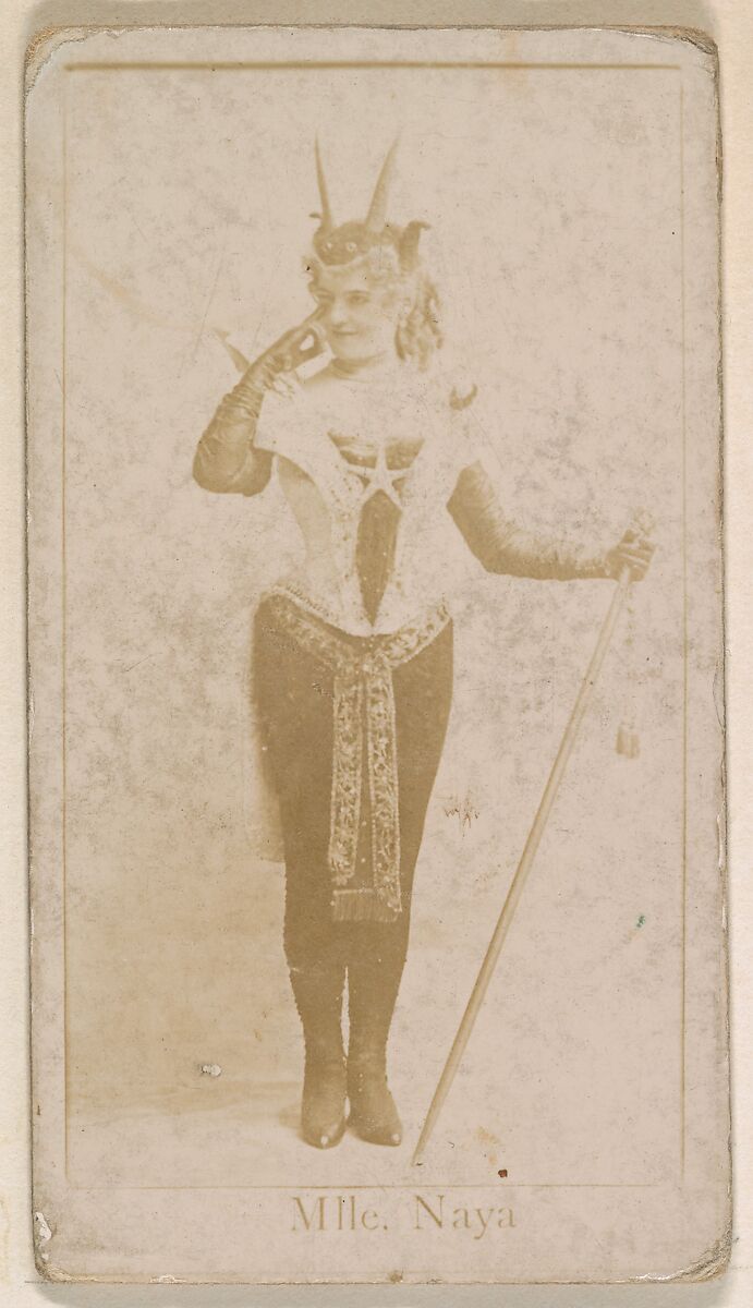 Mlle. Naya, from the Actresses series (N245) issued by Kinney Brothers to promote Sweet Caporal Cigarettes, Issued by Kinney Brothers Tobacco Company, Albumen photograph 