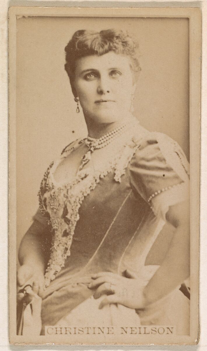 Christine Neilson, from the Actresses series (N245) issued by Kinney Brothers to promote Sweet Caporal Cigarettes, Issued by Kinney Brothers Tobacco Company, Albumen photograph 