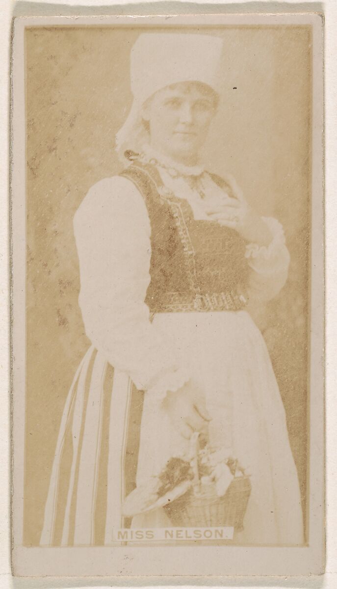 Miss Nelson, from the Actresses series (N245) issued by Kinney Brothers to promote Sweet Caporal Cigarettes, Issued by Kinney Brothers Tobacco Company, Albumen photograph 