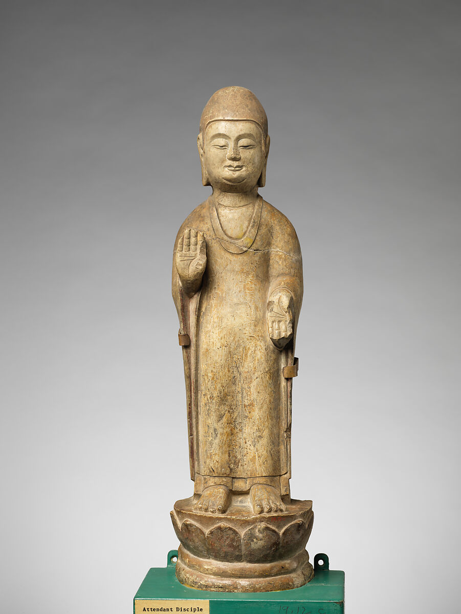 Stele with Maitreya (19.12a); Standing bodhisattva (Maitreya?) (19.12b); Standing Buddha (19.12c), Stone with traces of pigment (19.12a); stone (19.12b, c), China