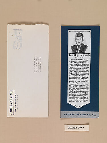 Silk label of John F. Kennedy