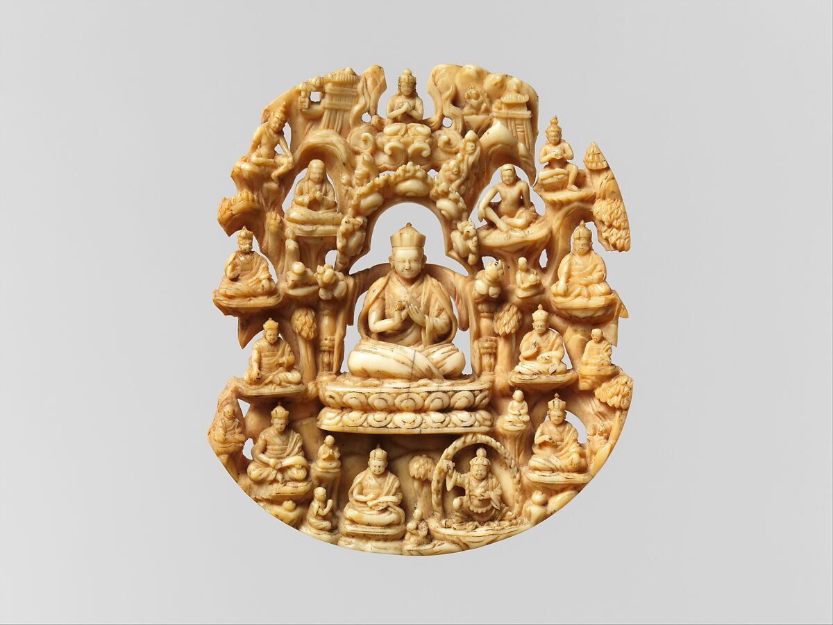 Roundel with Karma Lineage, Ivory, Tibet 