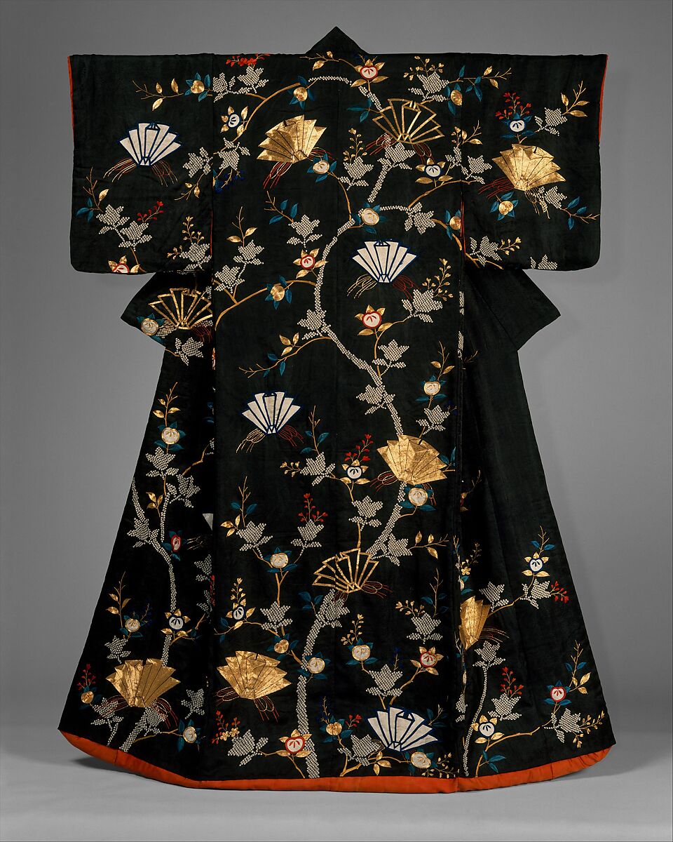 Outer Robe Uchikake With Mandarin Oranges And Folded Paper Butterflies Japan Edo Period 1615 1868 The Metropolitan Museum Of Art