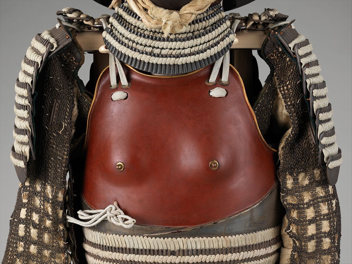 Armor (<i>Morohada-Nugi-Dō Gusoku</i>), Iron, silk, leather, lacquer, silver, gold, copper, wood, cotton, hemp, hair, bone, Japanese