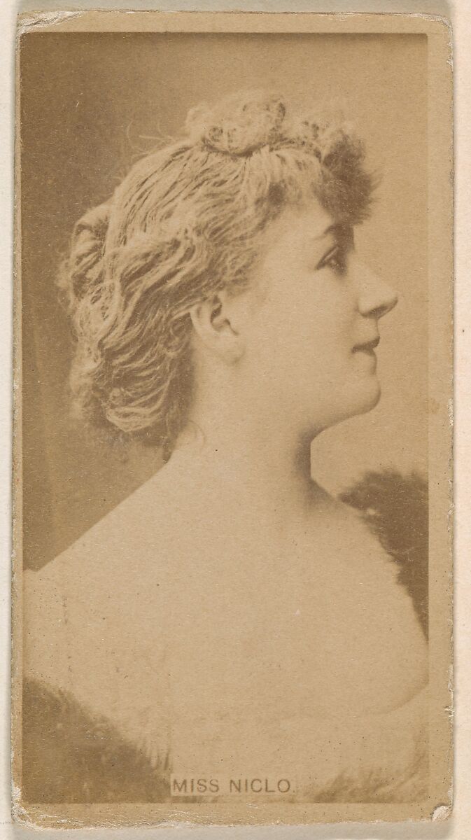 Miss Niglo, from the Actresses series (N245) issued by Kinney Brothers to promote Sweet Caporal Cigarettes, Issued by Kinney Brothers Tobacco Company, Albumen photograph 