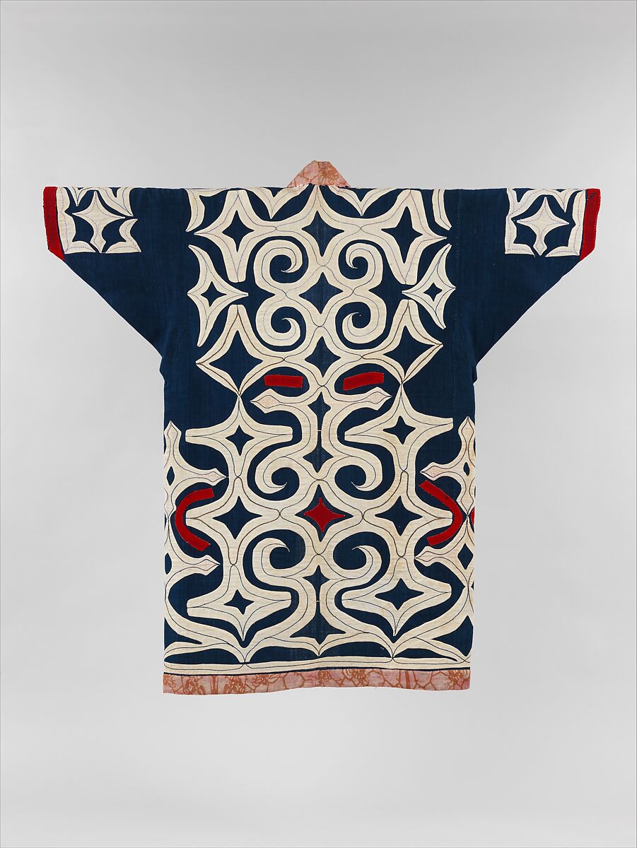 Ainu robe, Cotton and wool with applique (kiri-fuse), Japan 