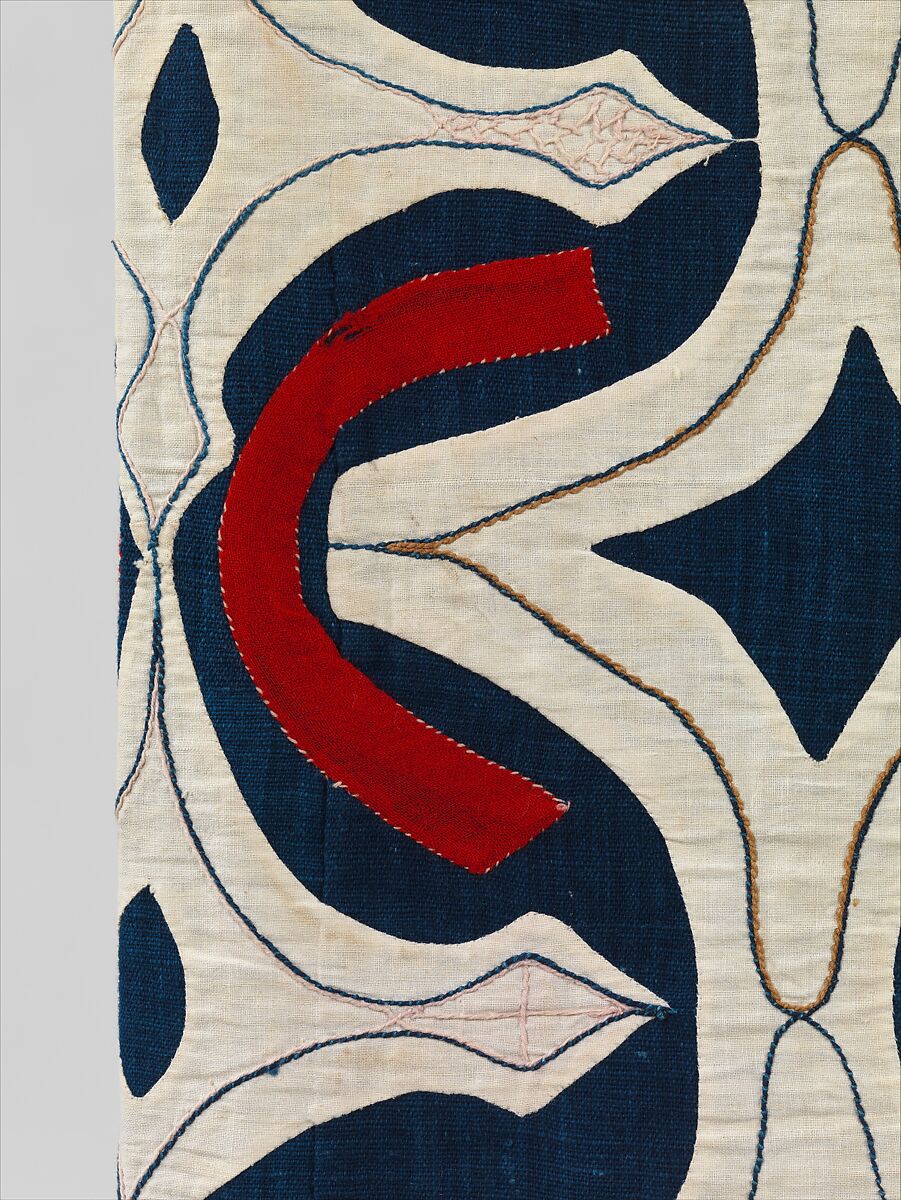 Ainu robe, Cotton and wool with applique (kiri-fuse), Japan