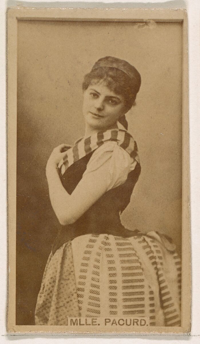 Mlle. Pacurd, from the Actresses series (N245) issued by Kinney Brothers to promote Sweet Caporal Cigarettes, Issued by Kinney Brothers Tobacco Company, Albumen photograph 