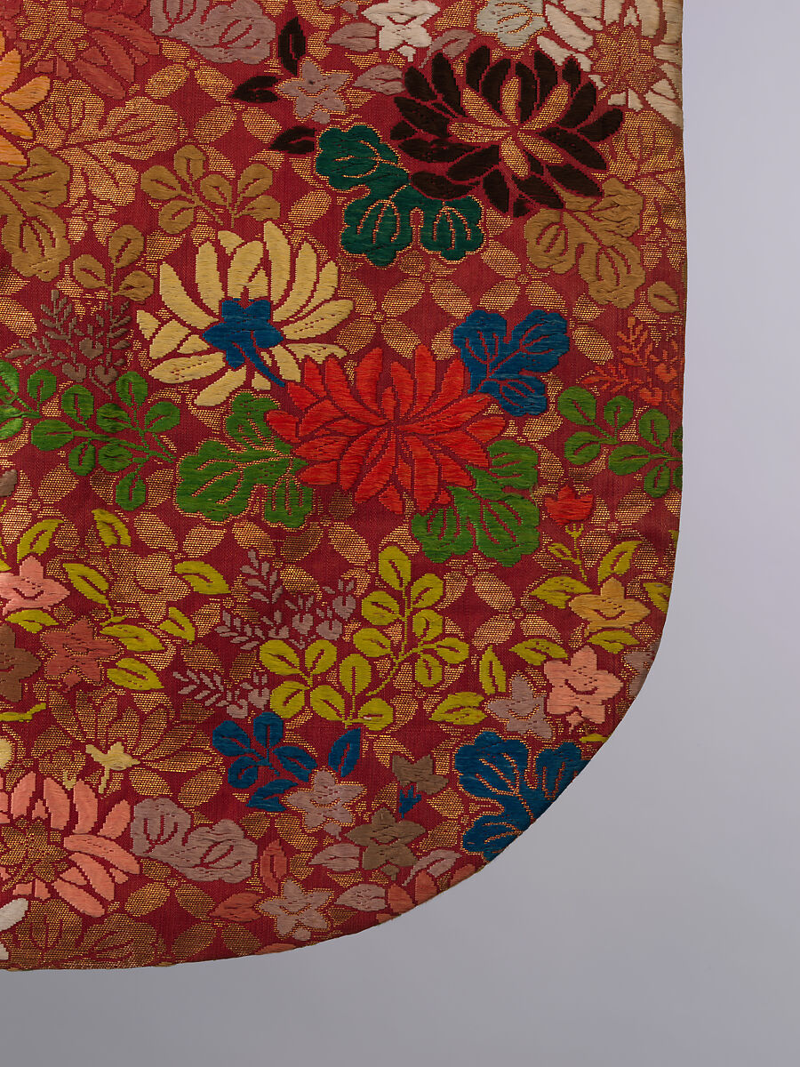 Noh Robe (Karaori), Twill-weave silk with supplementary weft patterning in silk and gold-leaf paper strips (karaori), Japan