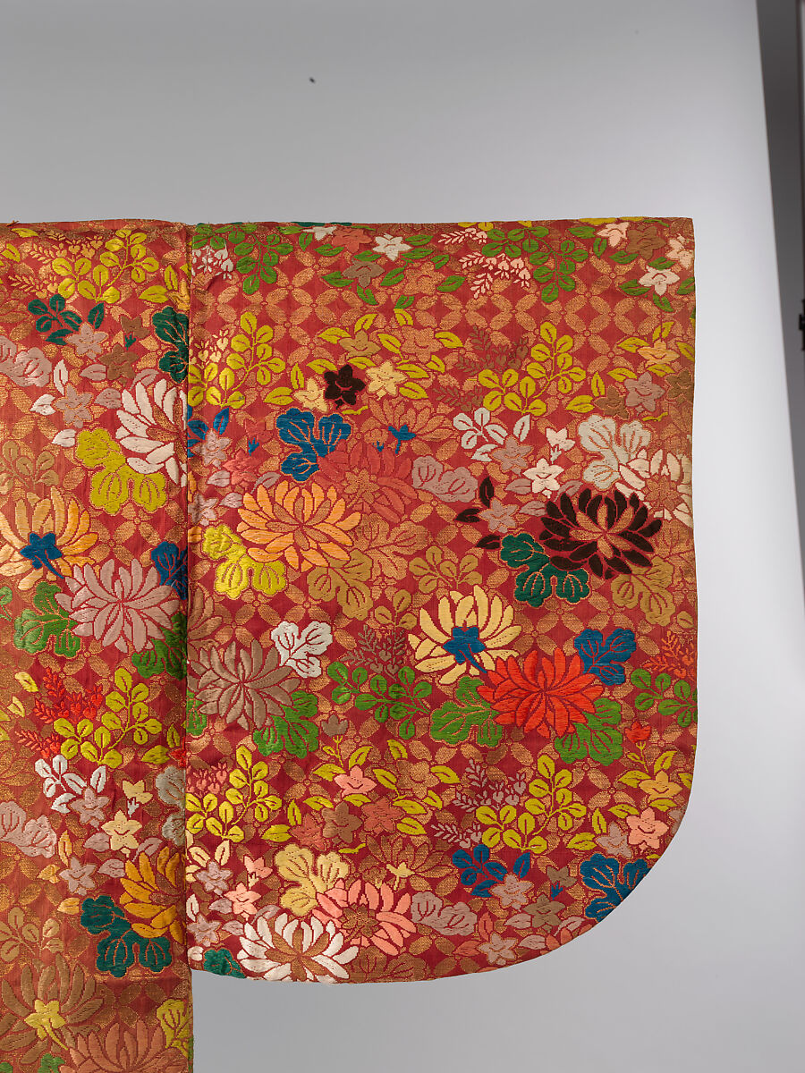 Noh Robe (Karaori), Twill-weave silk with supplementary weft patterning in silk and gold-leaf paper strips (karaori), Japan