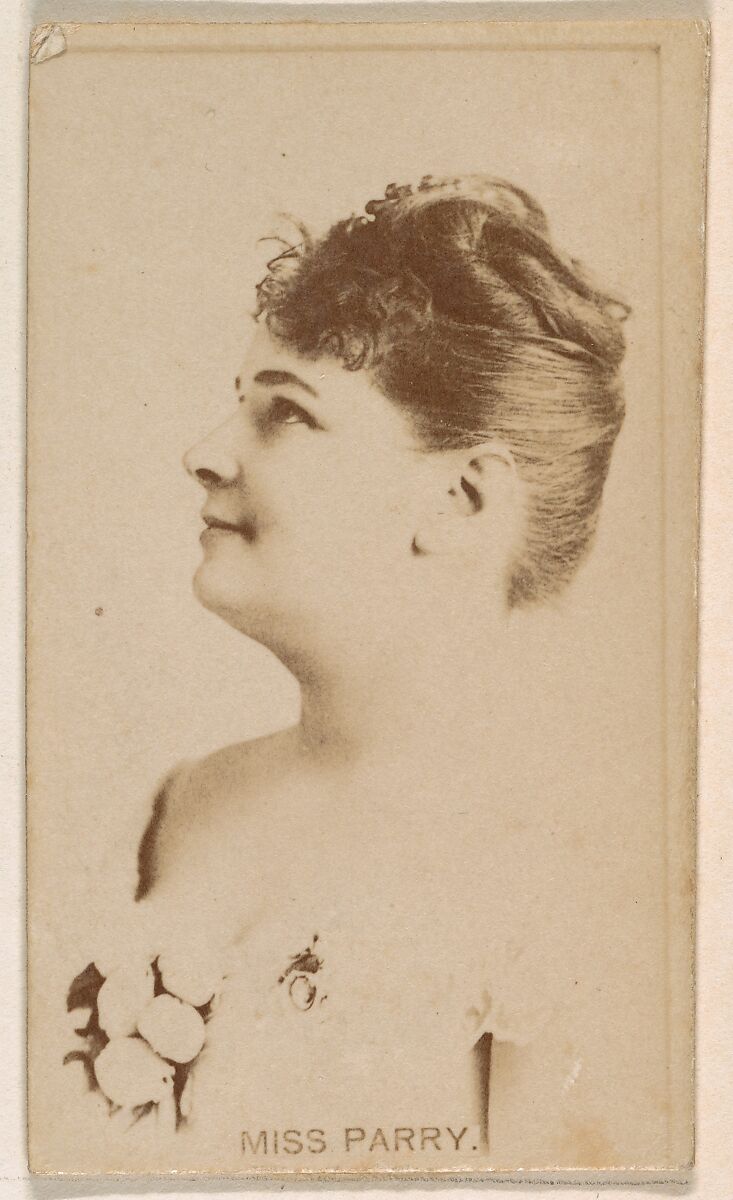 Miss Parry, from the Actresses series (N245) issued by Kinney Brothers to promote Sweet Caporal Cigarettes, Issued by Kinney Brothers Tobacco Company, Albumen photograph 
