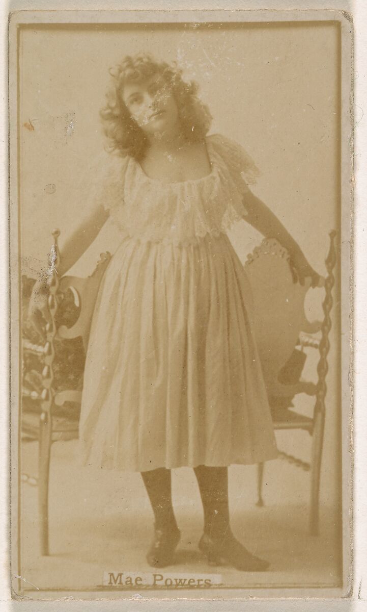 Mae Powers, from the Actresses series (N245) issued by Kinney Brothers to promote Sweet Caporal Cigarettes, Issued by Kinney Brothers Tobacco Company, Albumen photograph 