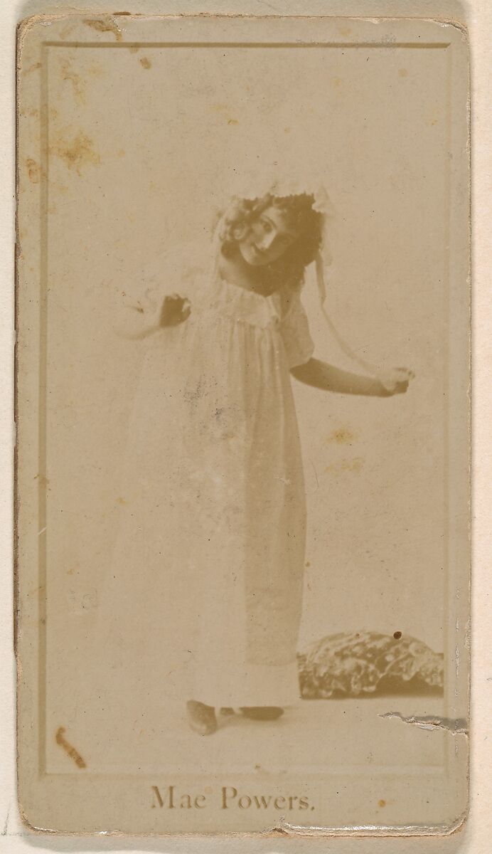 Mae Powers, from the Actresses series (N245) issued by Kinney Brothers to promote Sweet Caporal Cigarettes, Issued by Kinney Brothers Tobacco Company, Albumen photograph 