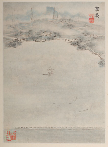 Views of Nanjing for Zhou Lianggong, Hu Yukun (Chinese, ca. 1607–after 1687), Album of twelve paintings; ink and color on paper, China