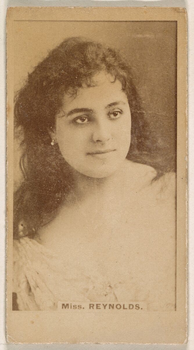 Miss Reynolds, from the Actresses series (N245) issued by Kinney Brothers to promote Sweet Caporal Cigarettes, Issued by Kinney Brothers Tobacco Company, Albumen photograph 