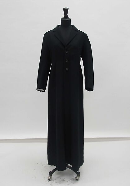 Coat, Yohji Yamamoto (Japanese, born Tokyo, 1943), wool, silk, synthetic, Japanese