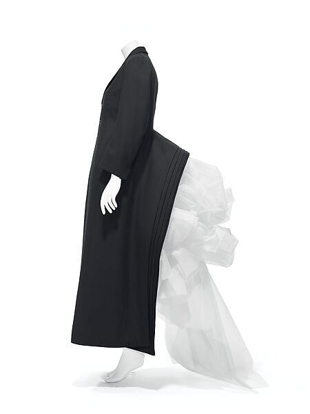 Coat, Yohji Yamamoto (Japanese, born Tokyo, 1943), wool, silk, synthetic, Japanese