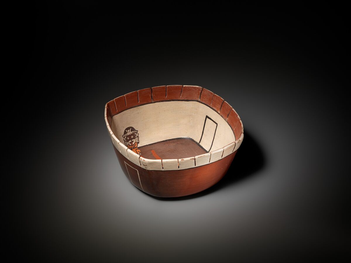 Bowl with a metalworking scene, Nasca artist(s), Ceramic, slip, Nasca 