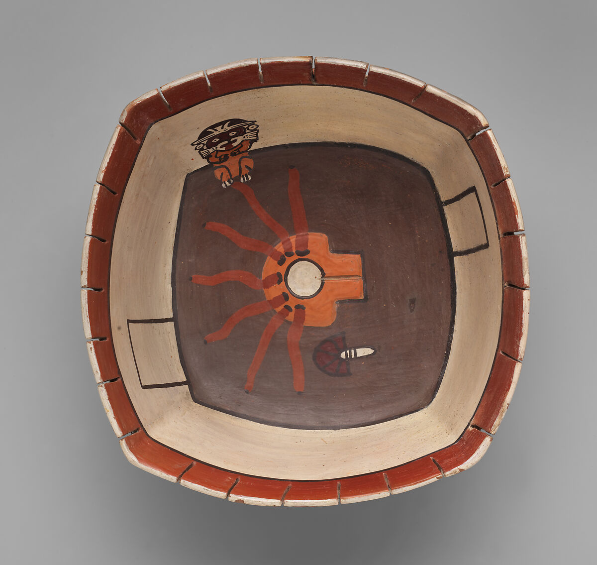 Bowl with a metalworking scene, Nasca artist(s), Ceramic, slip, Nasca