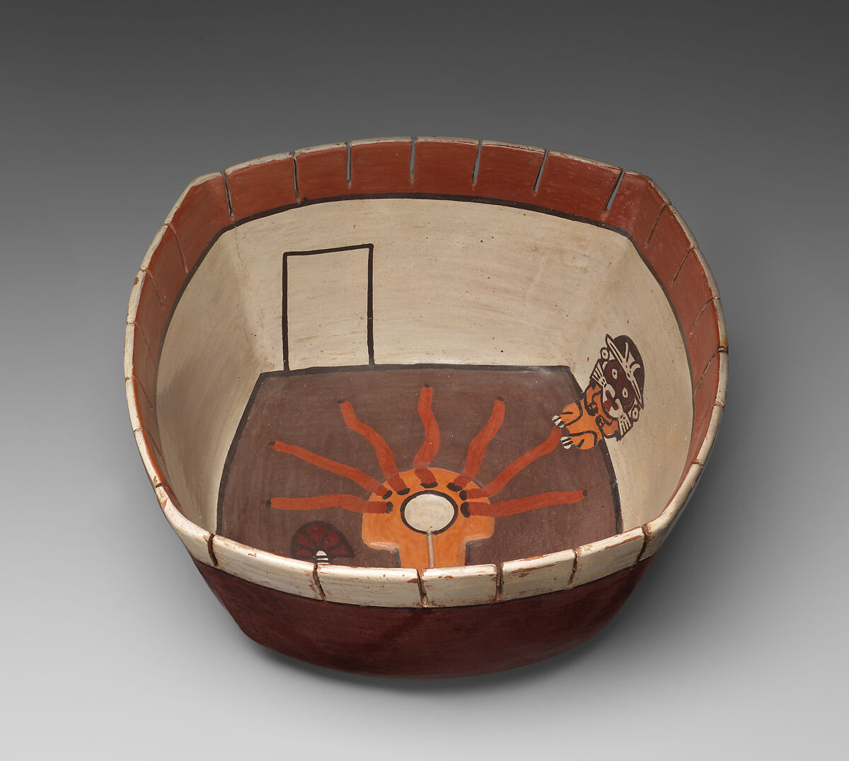 Bowl with a metalworking scene, Nasca artist(s), Ceramic, slip, Nasca