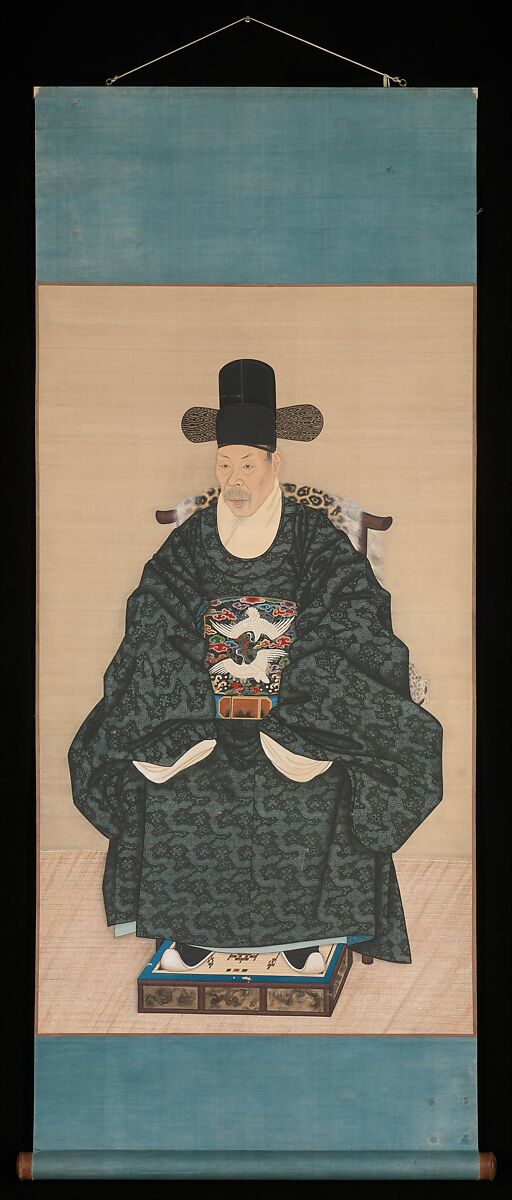 Portrait of Yun Dongseom (1710–1795), Unidentified artist (Korean, late 18th–early 19th century), Hanging scroll; ink and color on silk, Korea