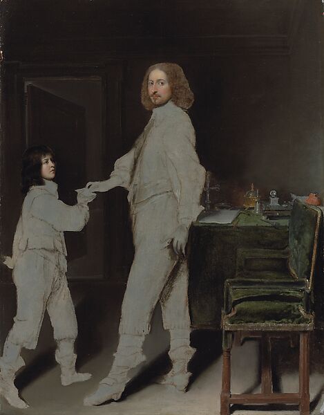 Portrait of a man, full-length, handing a letter to a boy, in an interior (The Young Messenger), Attributed to Gonzales Coques (Flemish, Antwerp 1614/18–1684 Antwerp), Oil on panel 