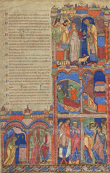 The Morgan Leaf, from the Winchester Bible: Opening for the Book of 1 Samuel (r.); Frontispiece for 1 Samuel(?) with Life of David (v.), Tempera and gold on parchment, British 