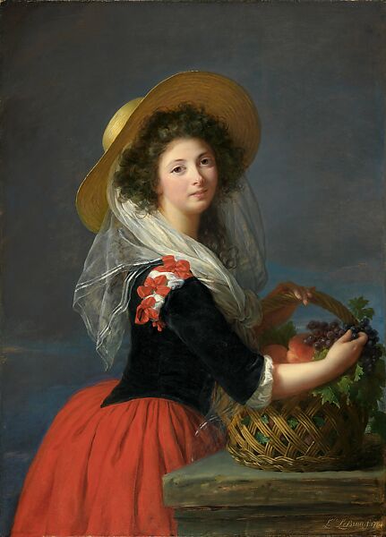 The Comtesse de Gramont Caderousse Gathering Grapes, Elisabeth Louise Vigée Le Brun (French, Paris 1755–1842 Paris), Oil on wood 