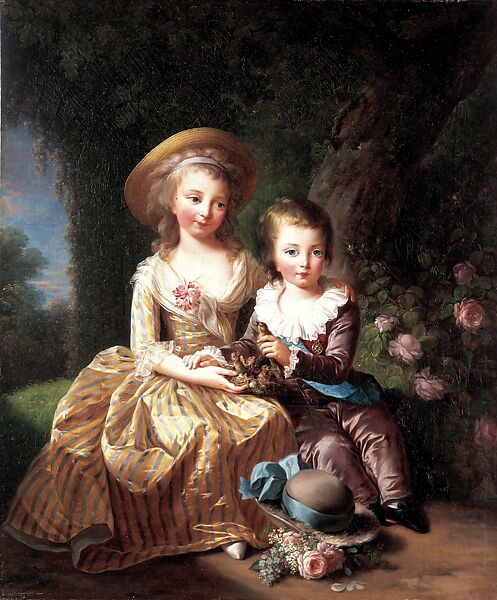 Madame Royale and the Dauphin Seated in a Garden, Elisabeth Louise Vigée Le Brun (French, Paris 1755–1842 Paris), Oil on canvas 