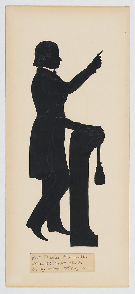 Reverend Charles Wadsworth, Auguste Edouart (French, 1789–1861), Cut paper silhouette 