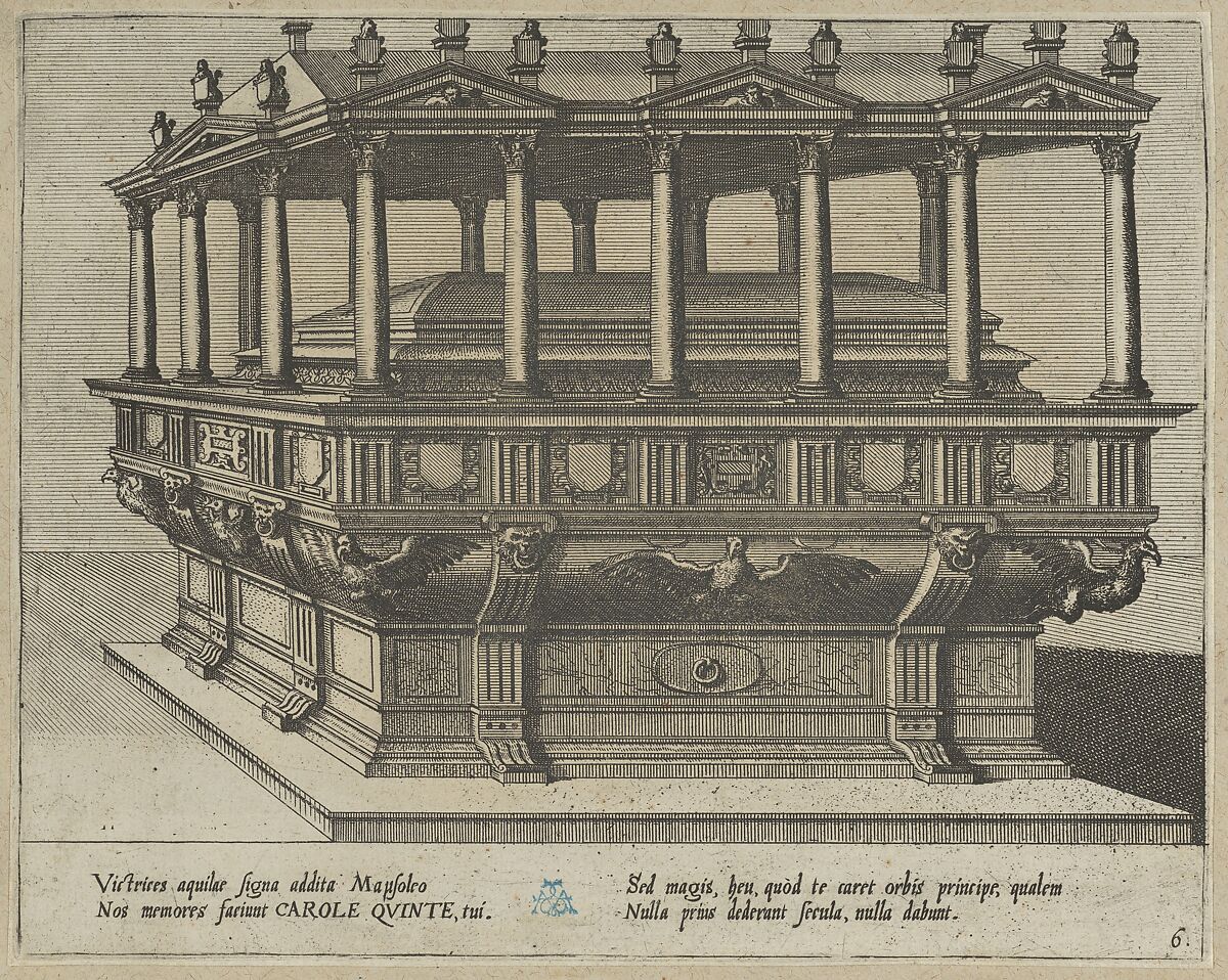 Portfolio with drawings and prints of tombs and epitaphs, Anonymous, Flemish, Pen and brown ink, black chalk, brush and brown and gray wash