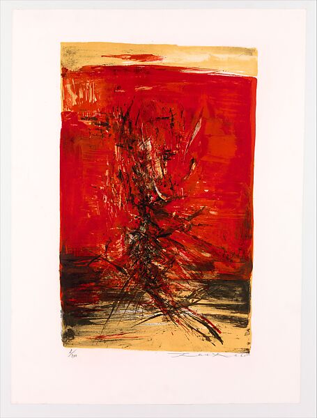 Fire in the Sky (Le Feu dans le ciel), Zao Wou-Ki (French (born China), Beijing 1921–2013 Nyon, Switzerland), Lithograph 