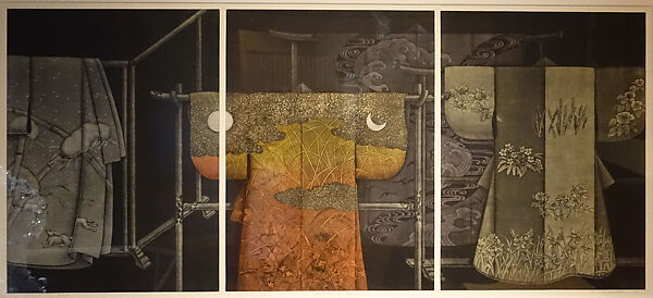 Kimono Robe - The Four Seasons, Sun, and Moon Kanji Characters on