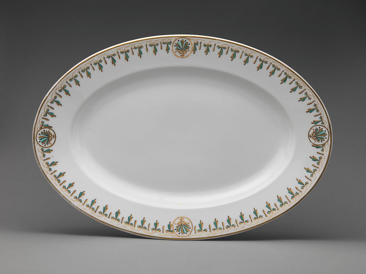 Platter, Union Porcelain Works (1863–1922), Porcelain, American 