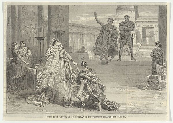 Scene from Antony and Cleopatra, at the Princess's Theatre, from "Illustrated London News", After Alfred Hunt (British, active 1860–84), Wood engraving 