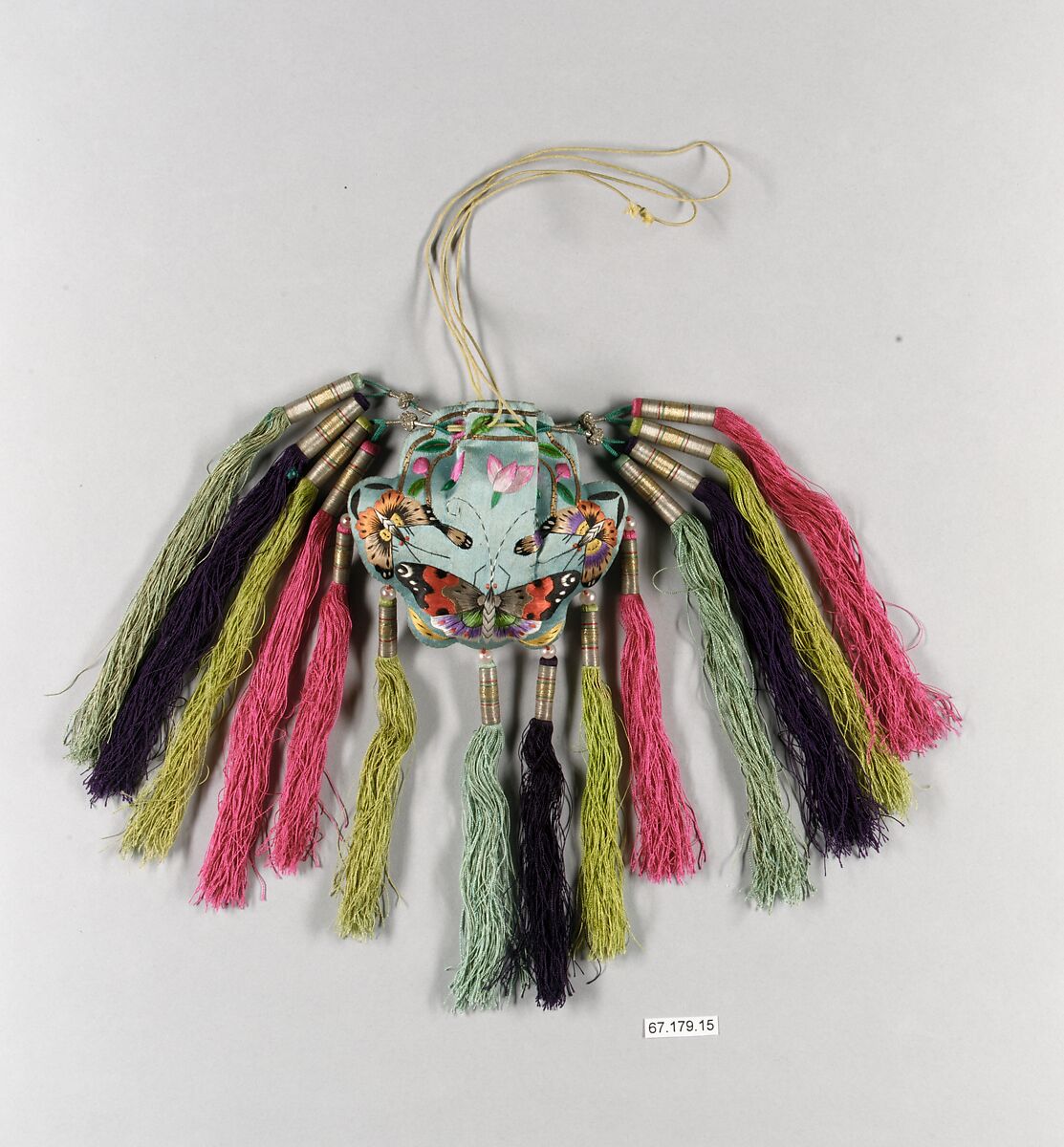 Purse, Silk and metallic thread, China