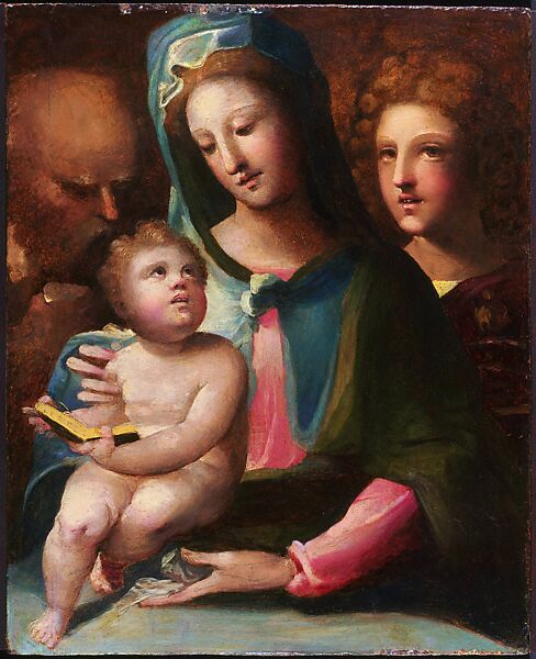 Holy Family, Domenico Beccafumi (Italian, Cortine in Valdibiana Montaperti 1484–1551 Siena), Oil on panel 