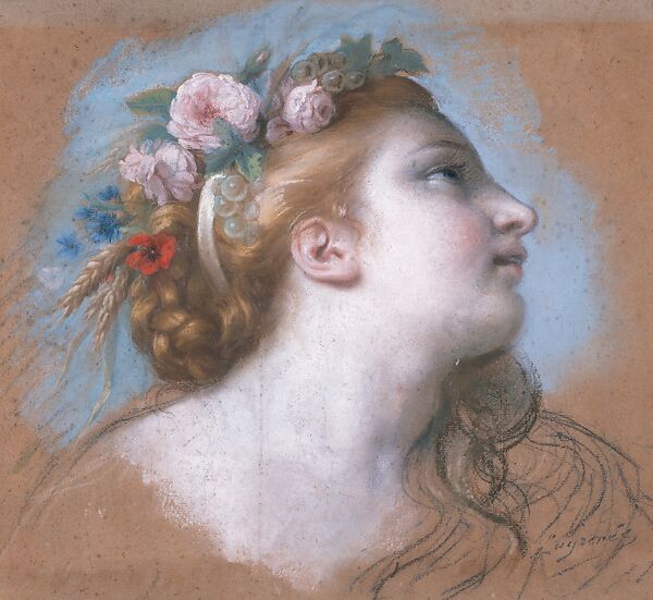 Study for Abundance, Elisabeth Louise Vigée Le Brun (French, Paris 1755–1842 Paris), Pastel and black chalk on paper 