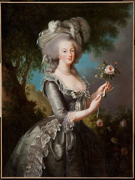 Marie Antoinette with a Rose, Elisabeth Louise Vigée Le Brun (French, Paris 1755–1842 Paris), Oil on canvas 