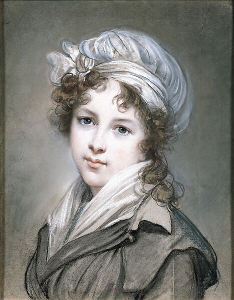 Self-Portrait in Traveling Costume, Elisabeth Louise Vigée Le Brun (French, Paris 1755–1842 Paris), Pastel on paper 